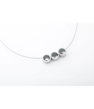 dconstruct jewelry Concrete Aluminum Necklace - Trio - Silver