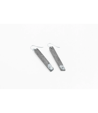 dconstruct jewelry Concrete Fractured Earrings - Skinny - Silver