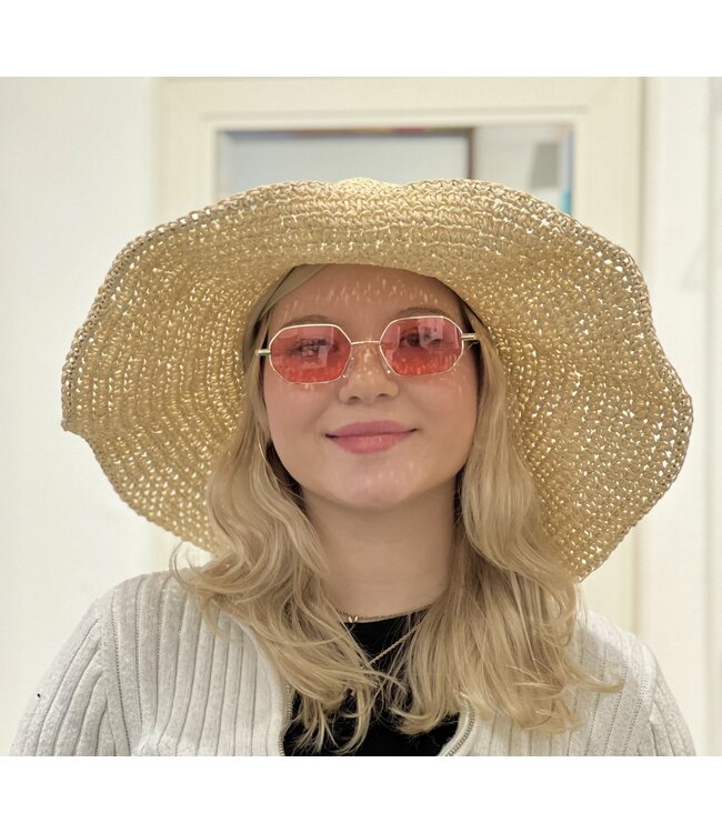 Crochet Wide Brim-Ivory String