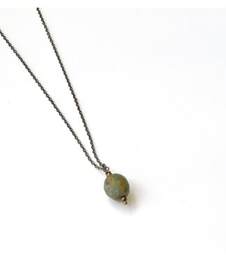 Faceted Bead Necklace - Green