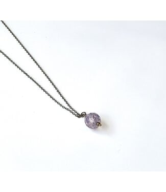 Faceted Bead Necklace - Purple