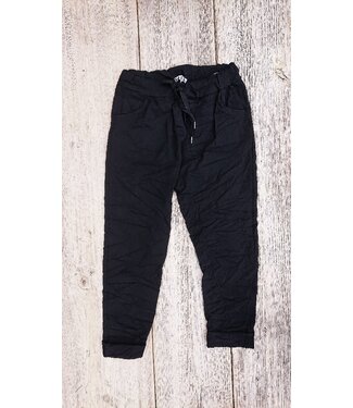 Made in Italy Crinkled Joggers - Black