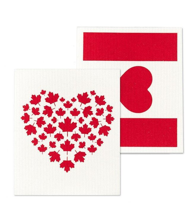Abbott Heart Canadian Flag Dishcloth