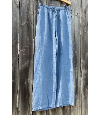 M Made in Italy Linen Pants with Waist Drawstring - Jeans