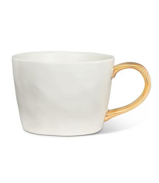 Abbott Matte Cup w/ Gold Handle - White