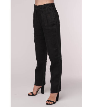 Linen Luv Linen Slim Pants - Black