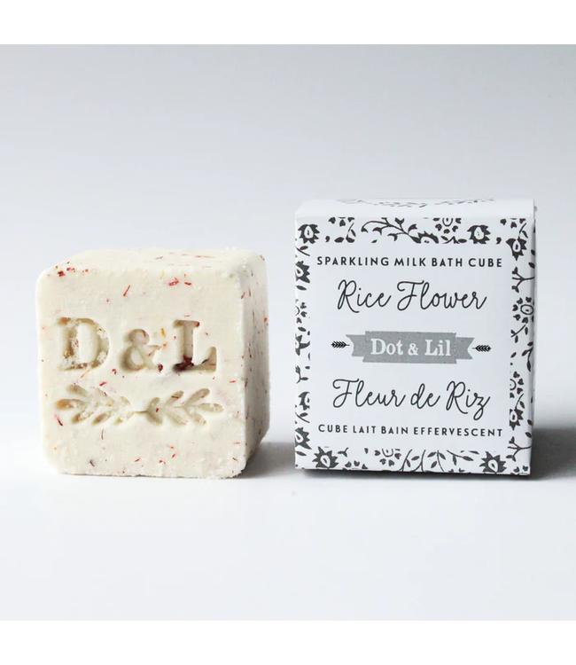 Dot & Lil Rice Flower Sparkling Milk Bath Cube