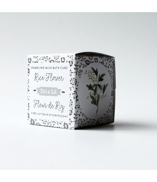 Dot & Lil Rice Flower Sparkling Milk Bath Cube
