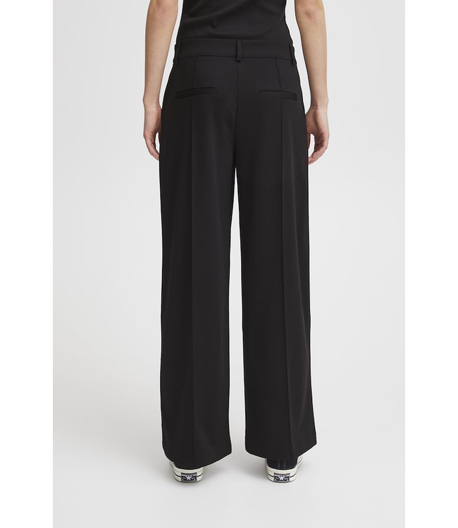 ICHI Kate Wide Leg Office Pants - Black