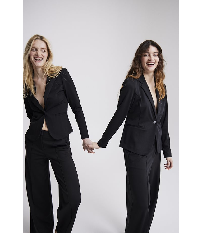 ICHI Kate Wide Leg Office Pants - Black