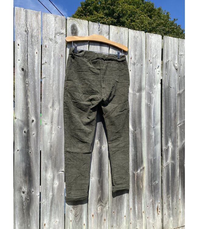 Made in Italy Cord Crinkled Joggers - Khaki