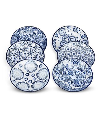 Abbott 4" Shallow Dish - Blue/White