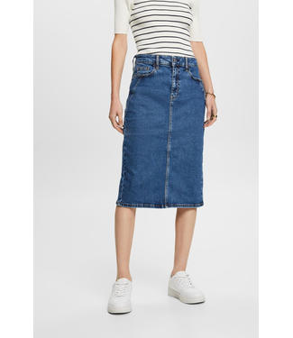 Esprit Midi Stretch Denim Skirt - Med Wash