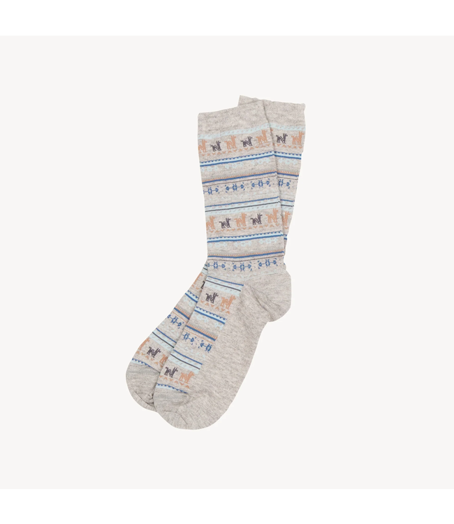 Pokoloko Print Alpaca Socks - Grey