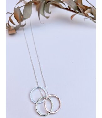 Glee Jewelry Large Modest 3 Circles Necklace - Mix