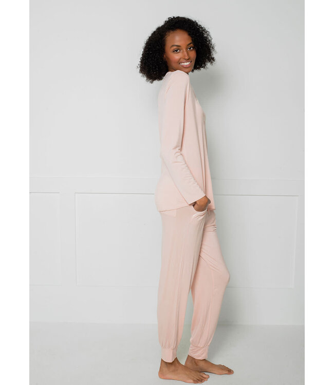 LatteLove Jogger Pajama Set - Peach Whip