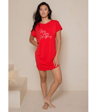 LatteLove Sleep Solves Everything - Sleep Shirt - Red