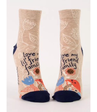 Blue Q Ankle Socks - Love My Lil' Friend Family