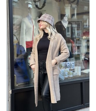 Wool Blend Plaid Bucket Hat - Khaki