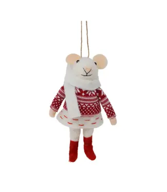 Xmas Dress Mouse Ornament