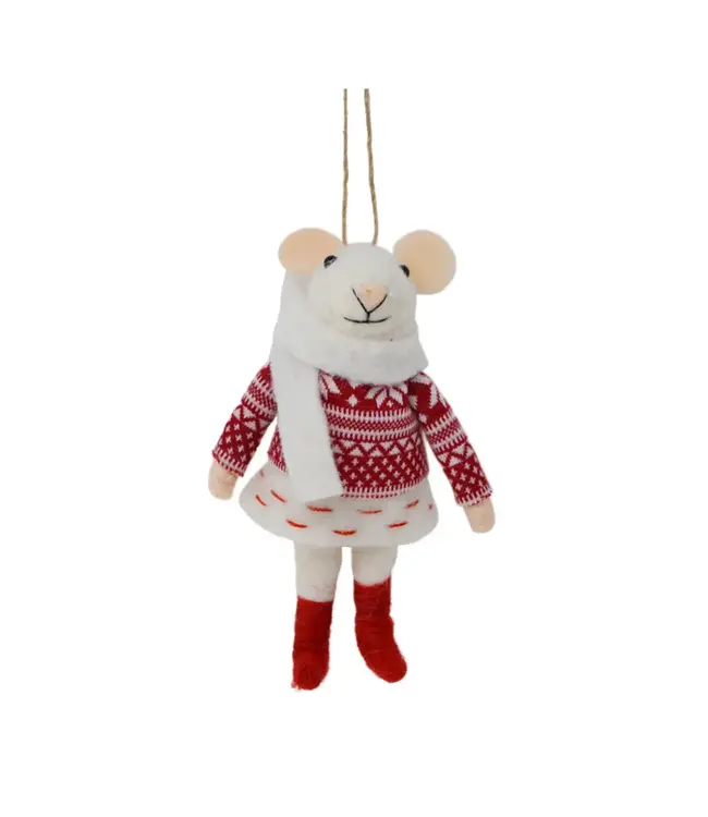 Xmas Dress Mouse Ornament