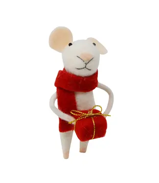 Red Gift Mouse Ornament