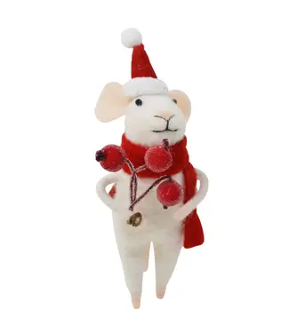 Scarf and Berries Mouse Ornament