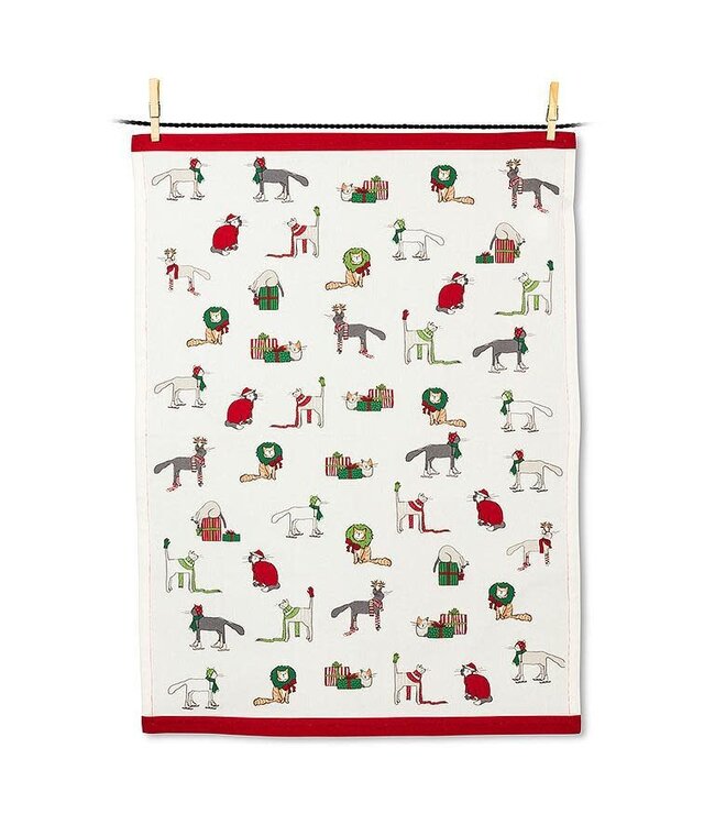 Abbott Holiday Cat - Tea Towel