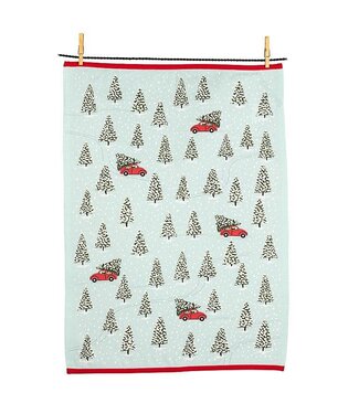 Abbott Red Cars & Trees - Tea Towel