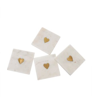 Coasters - Square Sweet Heart S/4