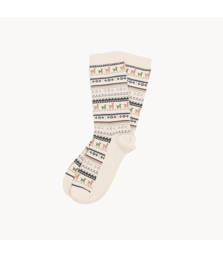 Pokoloko Alpaca Socks - Print - White