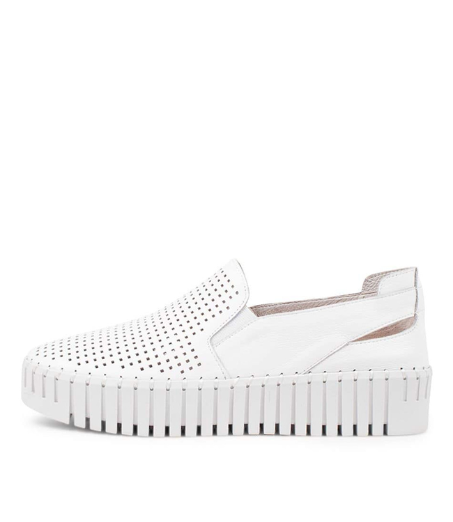 Django & Juliette Bartas Leather Slip On - White