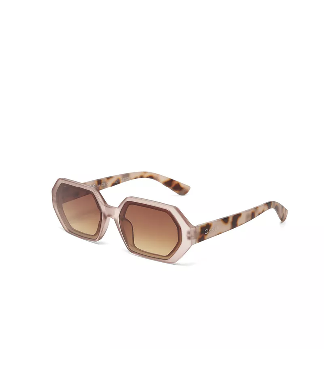Okkia Andrea Hexagonal Sunglasses - Pink Havana