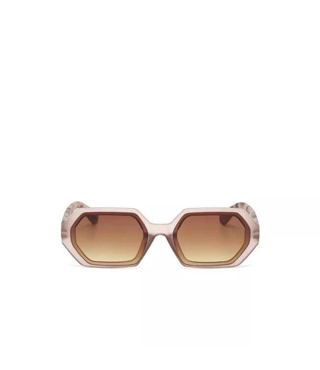 Okkia Andrea Hexagonal Sunglasses - Pink Havana