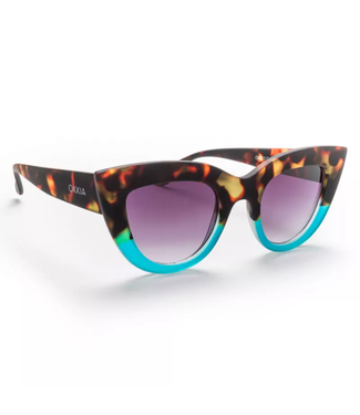 Okkia Claudia Cat Eye Sunglasses - Havana Blue