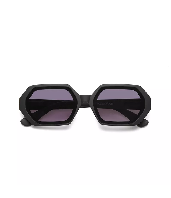 Okkia Andrea Hexagonal Sunglasses - Black