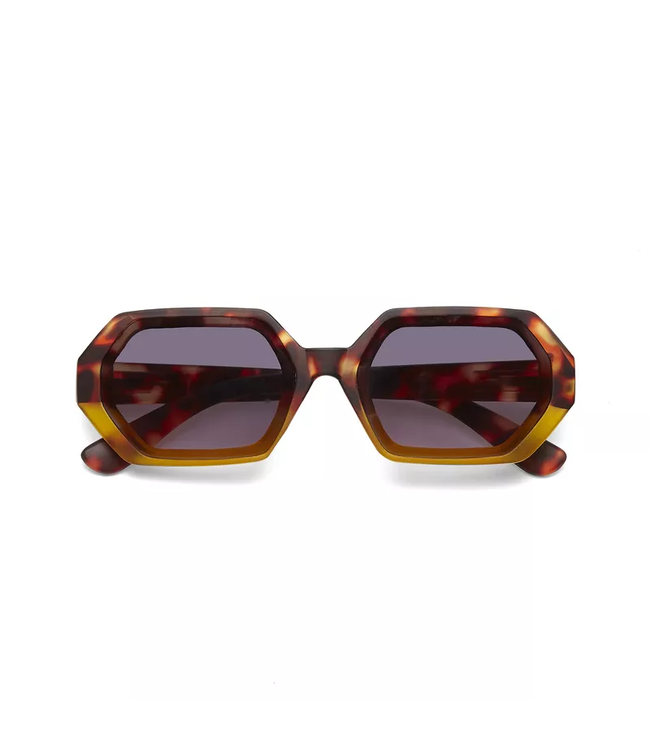 Okkia Andrea Hexagonal Sunglasses - Havana Yellow