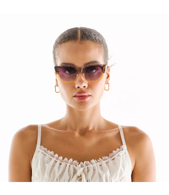 Okkia Silvia Cat Eye Sunglasses - Havana Yellow