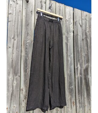 Pistache Linen Lounge Pants - Black