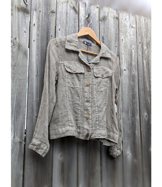 Linen Safari Jacket - Taupe