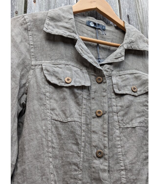 Linen Safari Jacket - Taupe