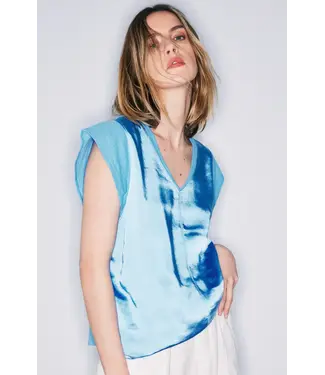 Melissa Nepton Cap Sleeve Blouse - Blue Silk
