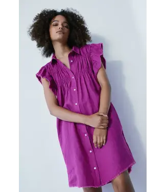 Melissa Nepton Button-Up Shirt Dress - Deep Violet