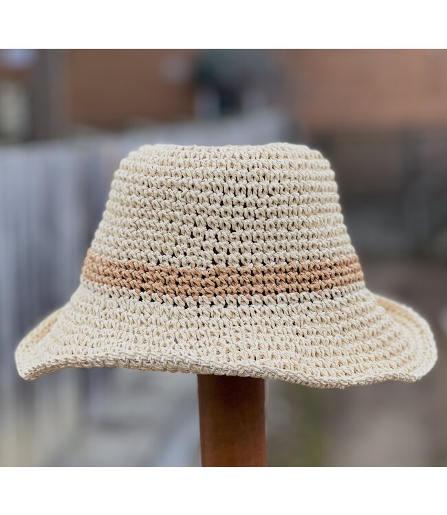 Sunday Boardwalk Straw Hat - Tan Trim