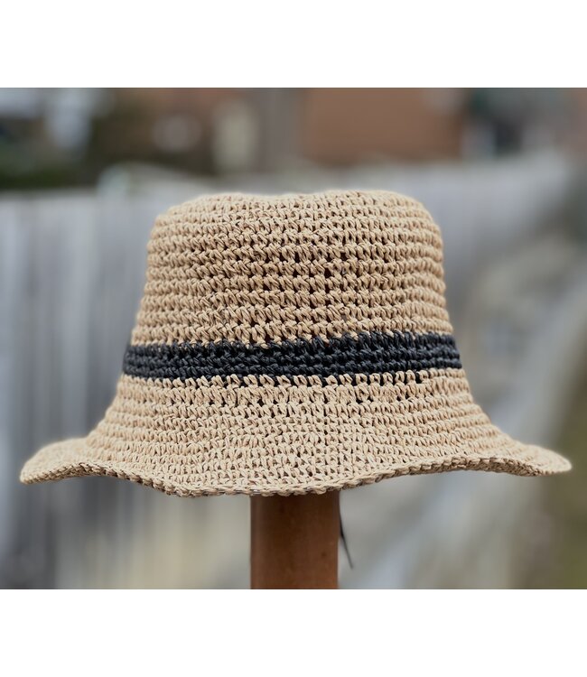 Sunday Boardwalk Straw Hat - Black Trim