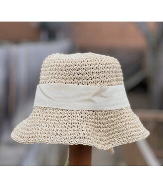 Rosie Bow Straw Hat - Ivory