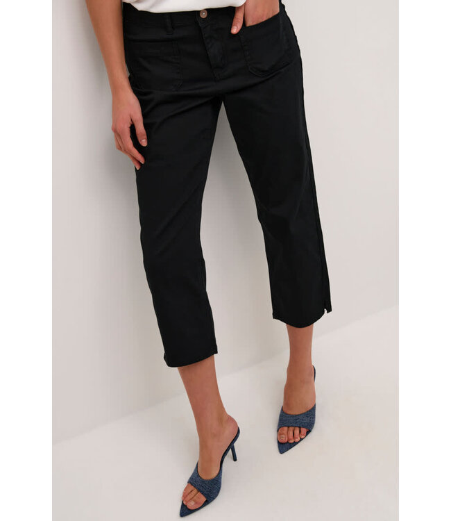 Cream CRAnna Twill 3/4 Pants - Black