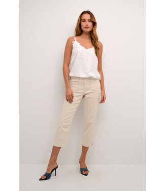 Cream CRAnna Twill 3/4 Pants - Oatmeal