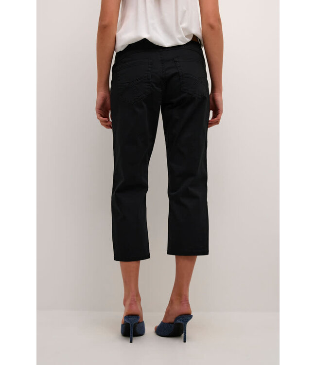 Cream CRAnna Twill 3/4 Pants - Black