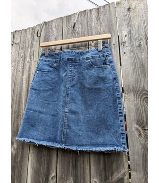 Point Zero Pull-On Denim Skort - Medium Wash